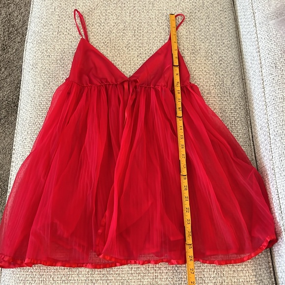 Vintage Adonna 80s Red Chemise Babydoll Nightie - Picture 6 of 9